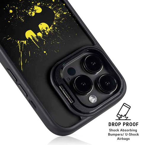 DC Comics Batman Logo Yellow Splash iPhone 14 Pro Kickstand Case